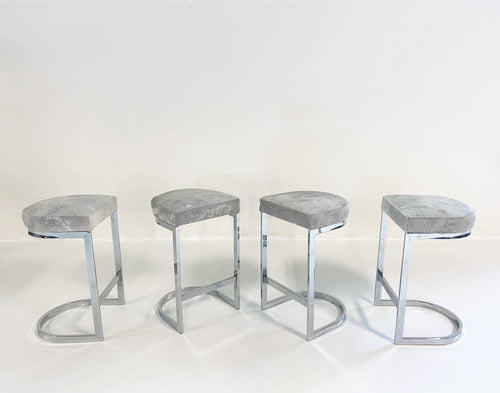 Bar Stools in Brazilian Cowhide, set of 4 - FORSYTH