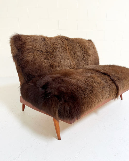 Settee with American Bison Hide Cushions