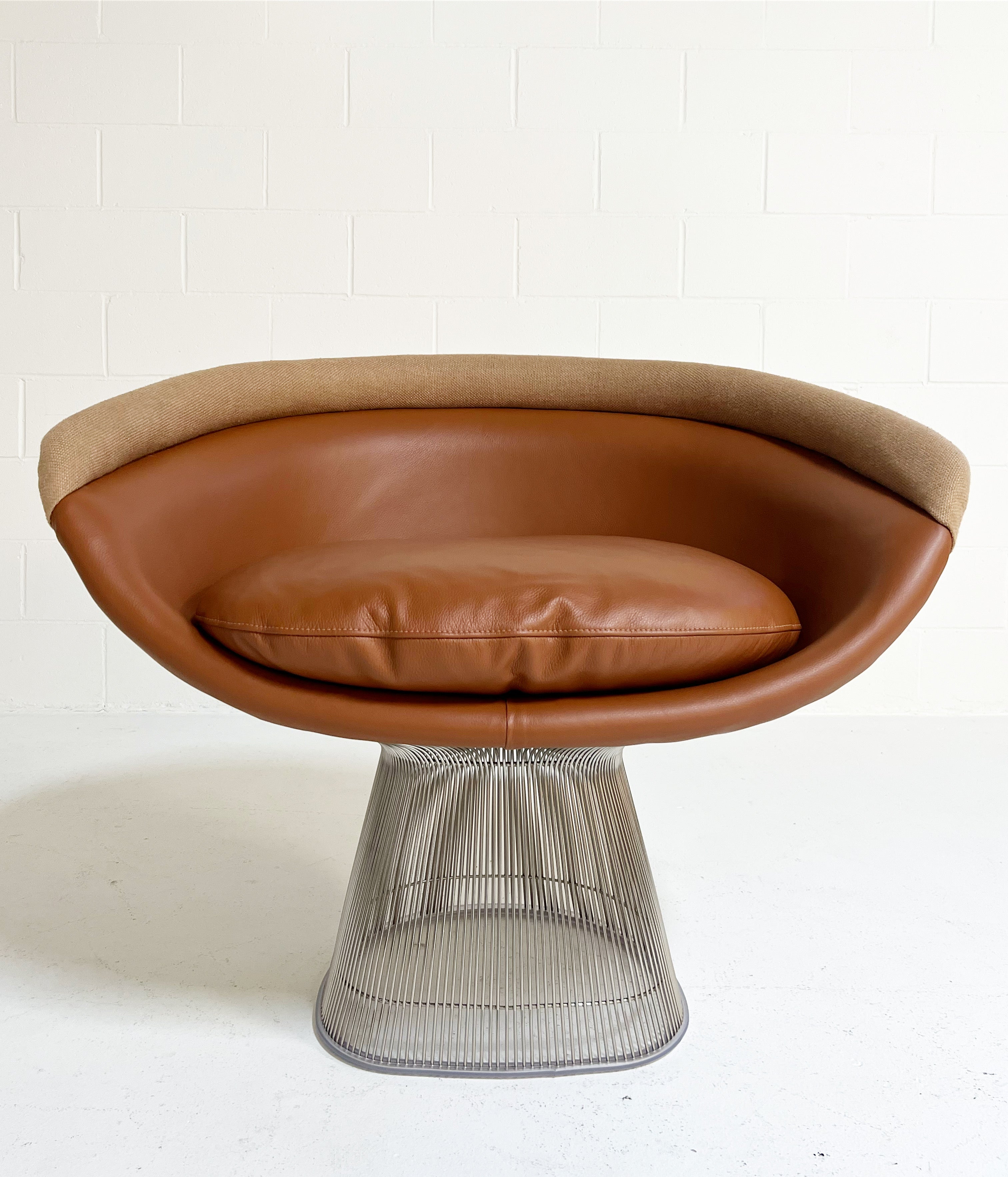 Lounge Chairs in Loro Piana Leather and Linen, pair