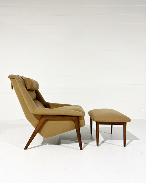 Profil Lounge Chair and Ottoman in Loro Piana Cashmere