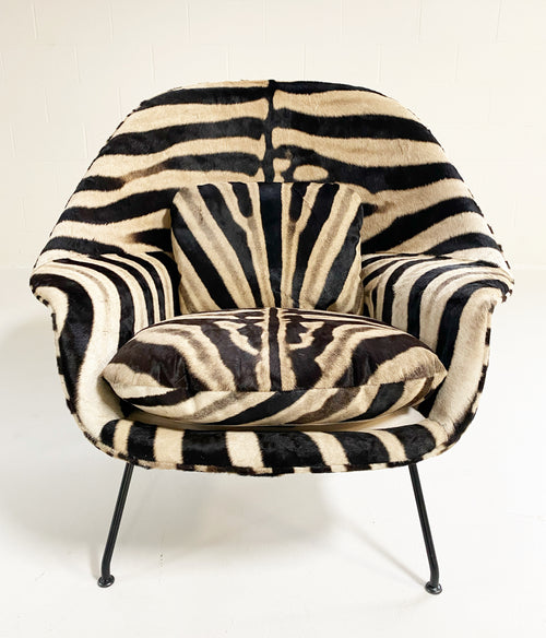 Bespoke Womb Chair and Ottoman in Zebra Hide