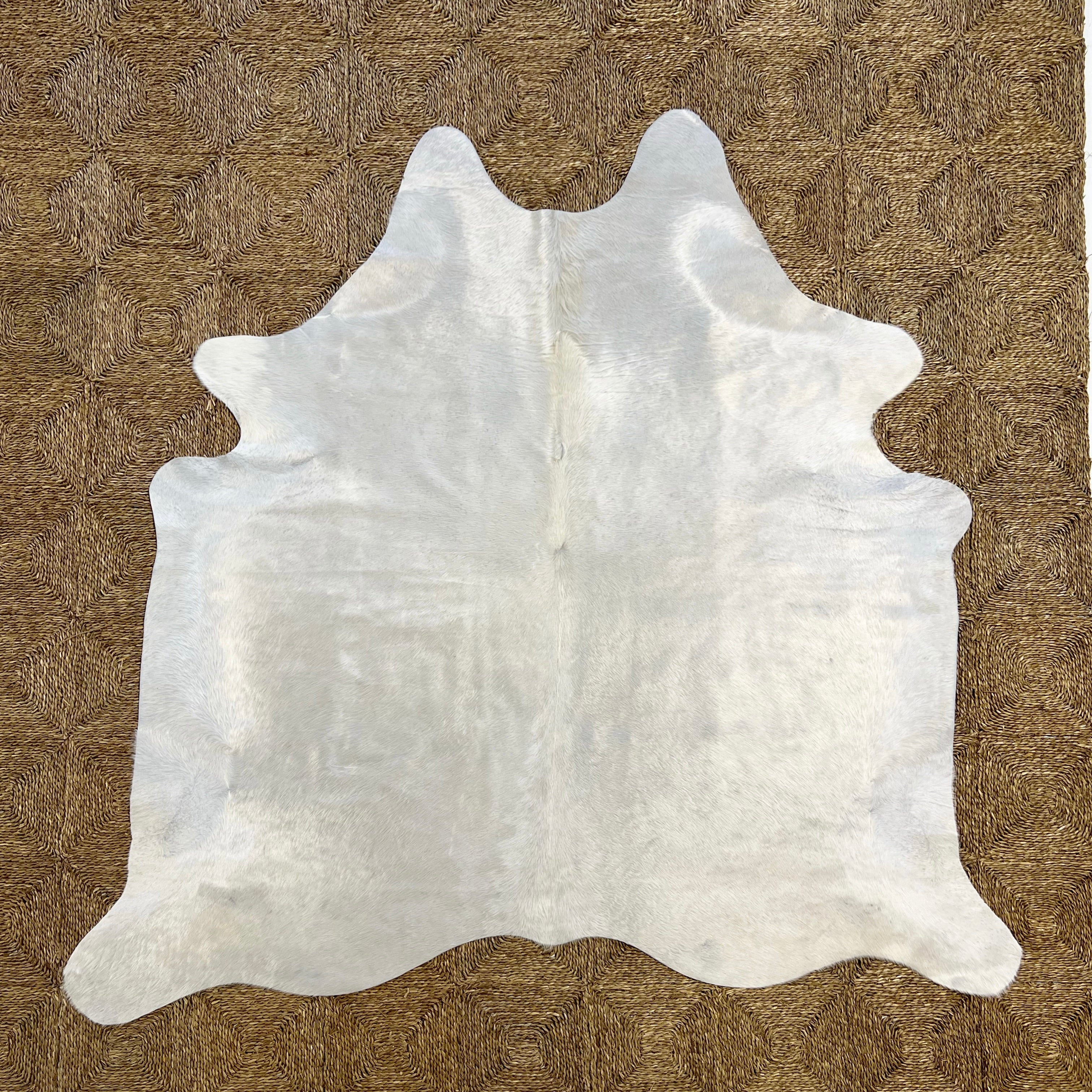 Brazilian Cowhide Rug, Ivory, No. 12