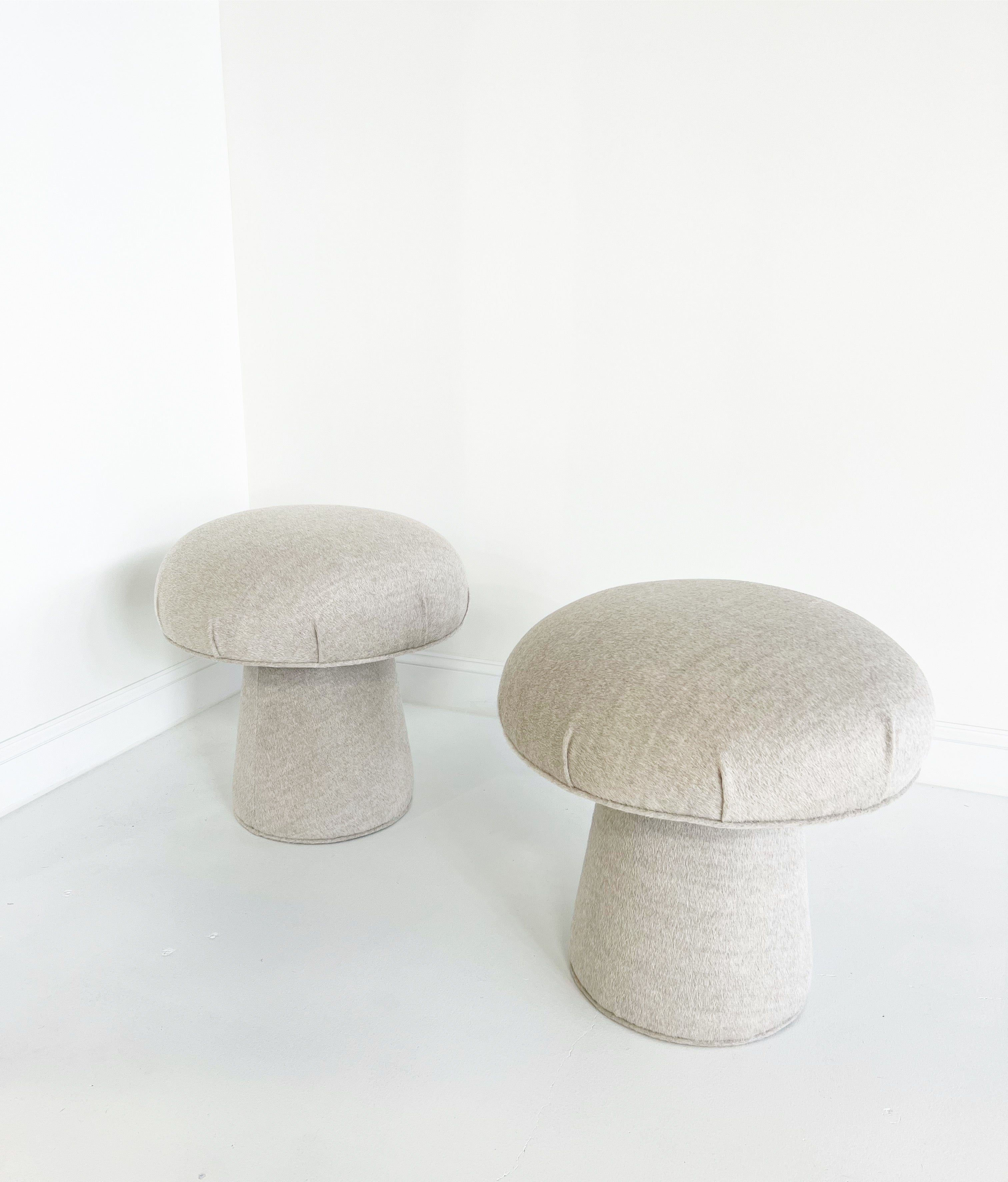 The Forsyth Mushroom Pouf in Loro Piana 'Incas' Alpaca Wool