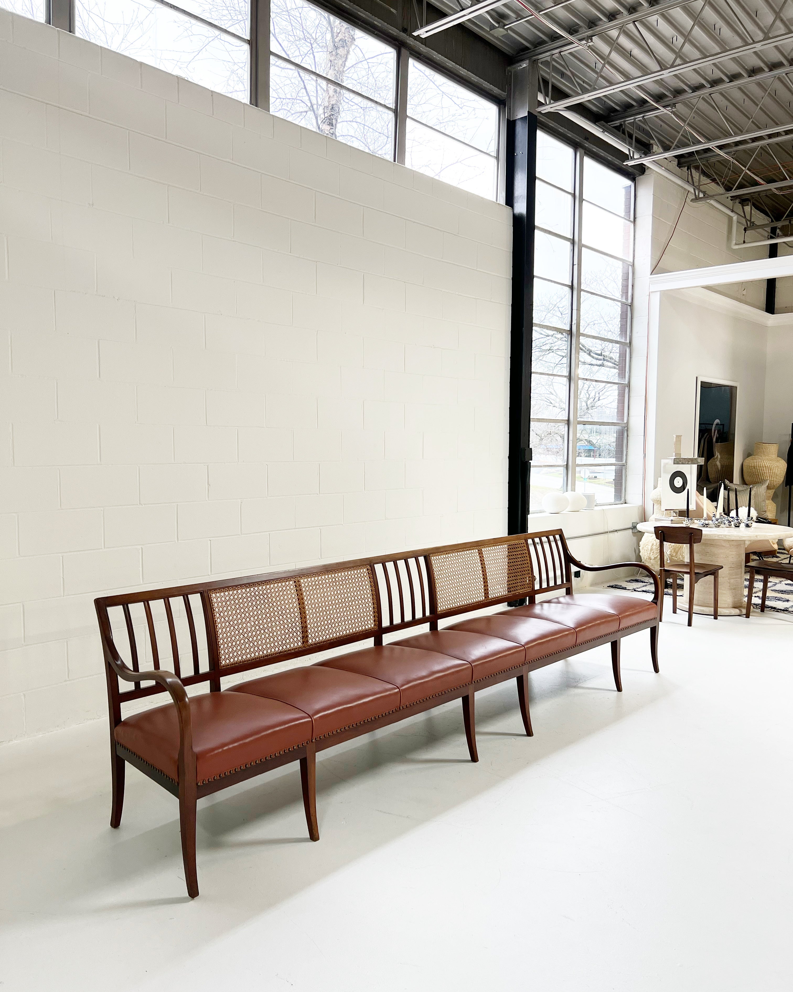 10 1/2 Ft Caned Bench