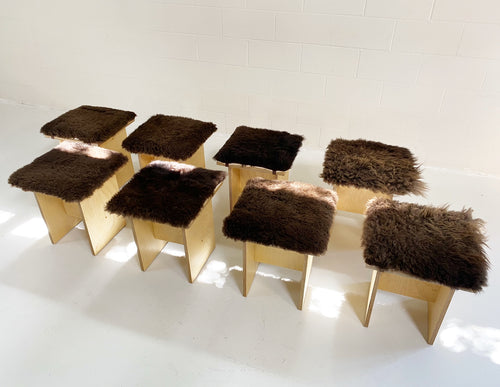 Waka Waka Stool with Bison Hide Cushion