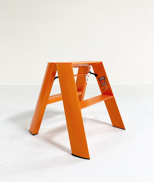 Lucano Wide 2-Step Ladder - Orange