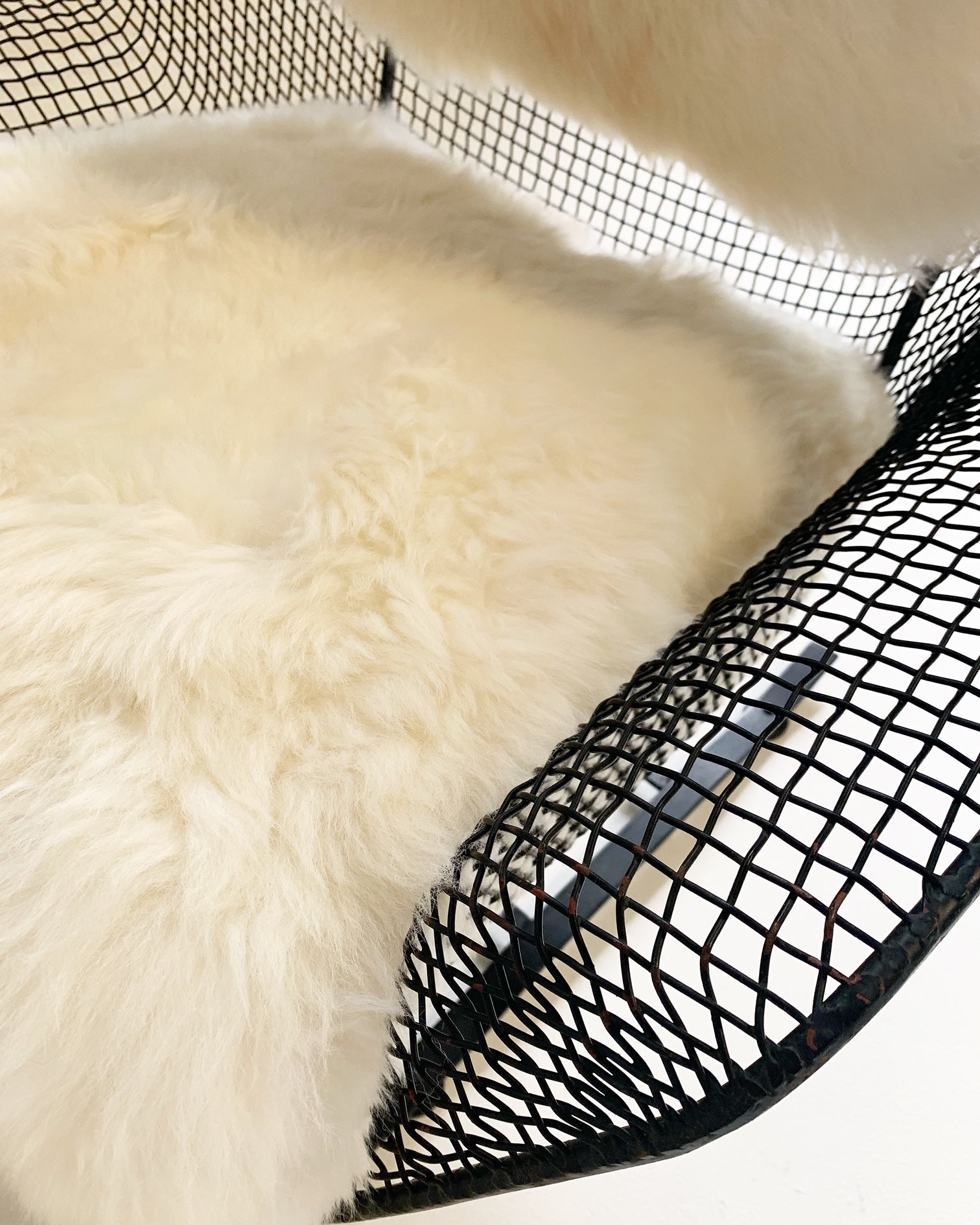 Sculptura Lounge Chairs and Ottoman with Sheepskin Cushions - FORSYTH