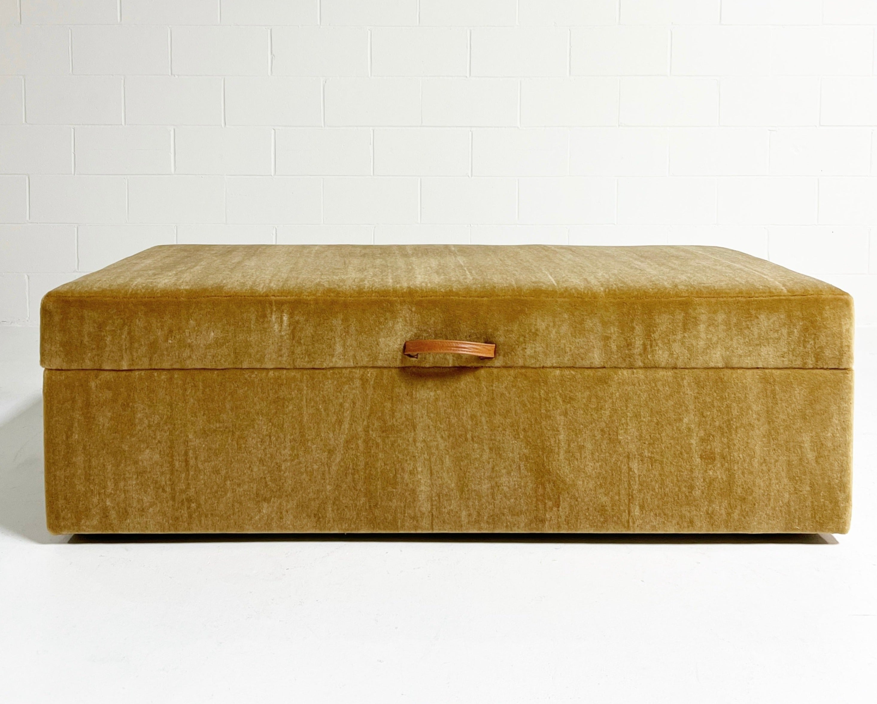 The Forsyth Storage Ottoman in Pierre Frey Teddy Mohair