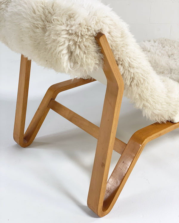 Suspension Chair in California Sheepskin and Leather