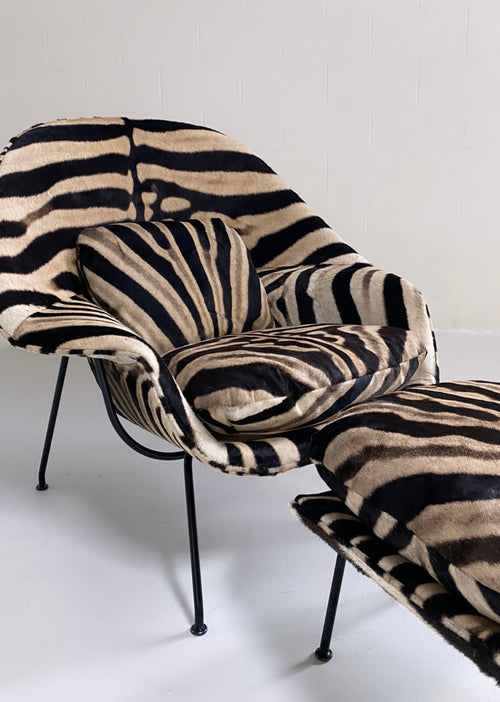 Bespoke Womb Chair and Ottoman in Zebra Hide