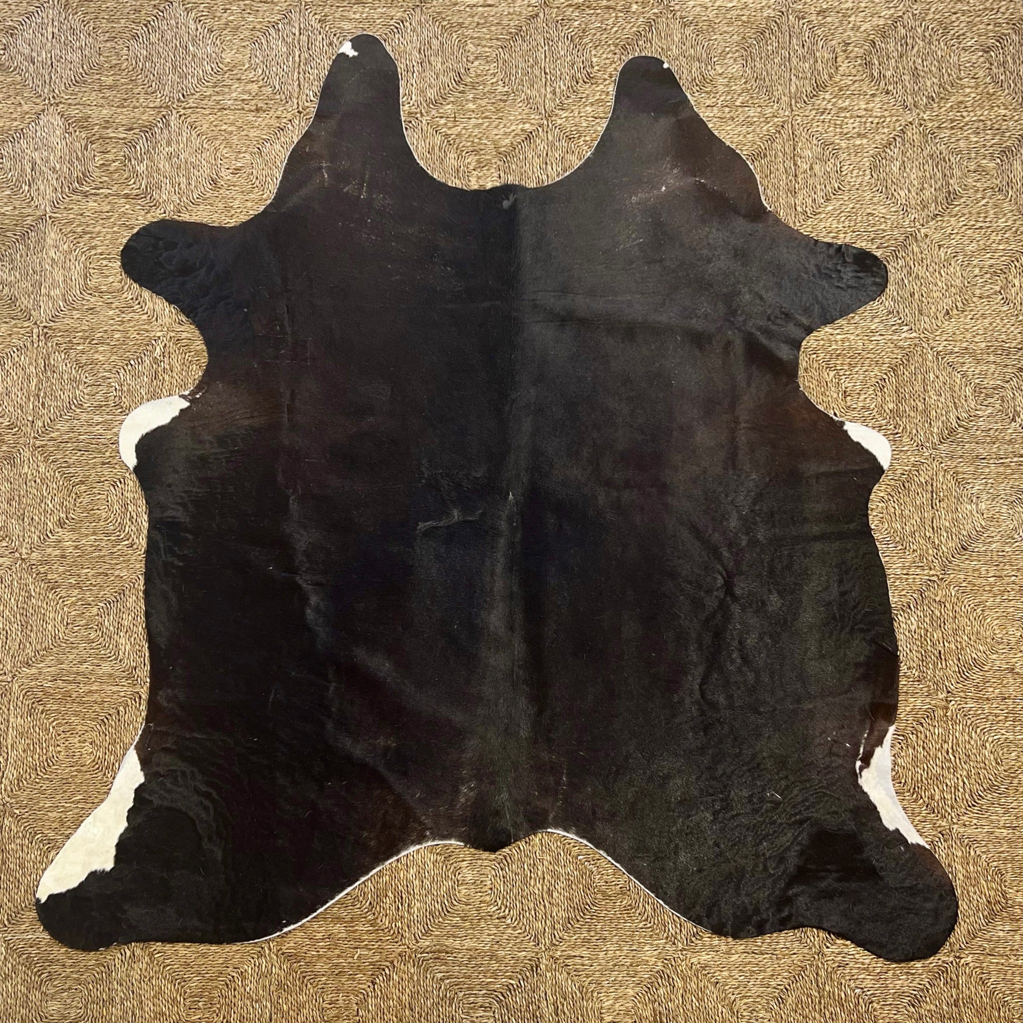 Brazilian Cowhide Rug, Black, No. 6