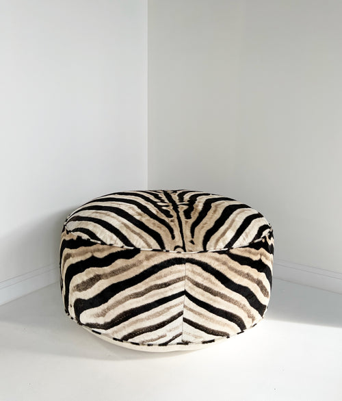 The Forsyth Cloud Ottoman in Zebra Hide