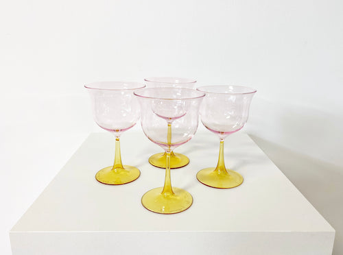 Cosimo Wine Glasses, Pink-Yellow, set of 4