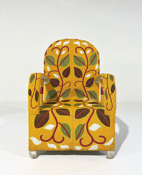 Vintage African Beaded Yoruba Chair - Multicolor