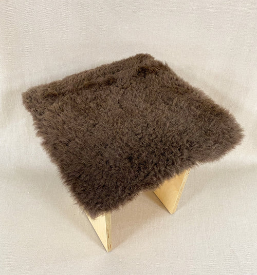 Waka Waka Stool with Bison Hide Cushion