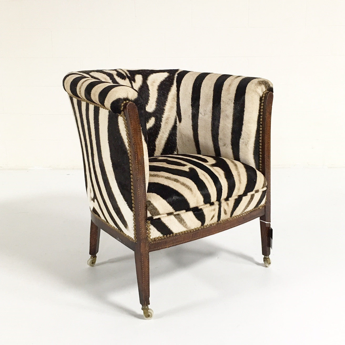 1930s Barrel Chair in Zebra Hide - FORSYTH