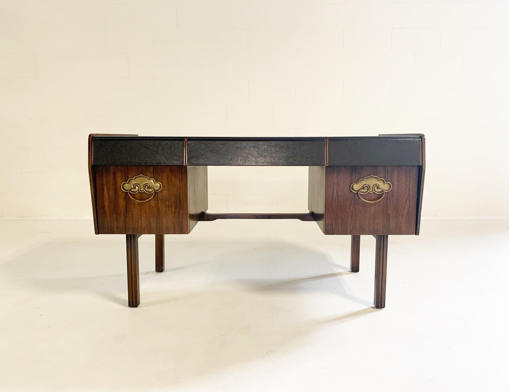 Leather Top and Walnut Desk - FORSYTH