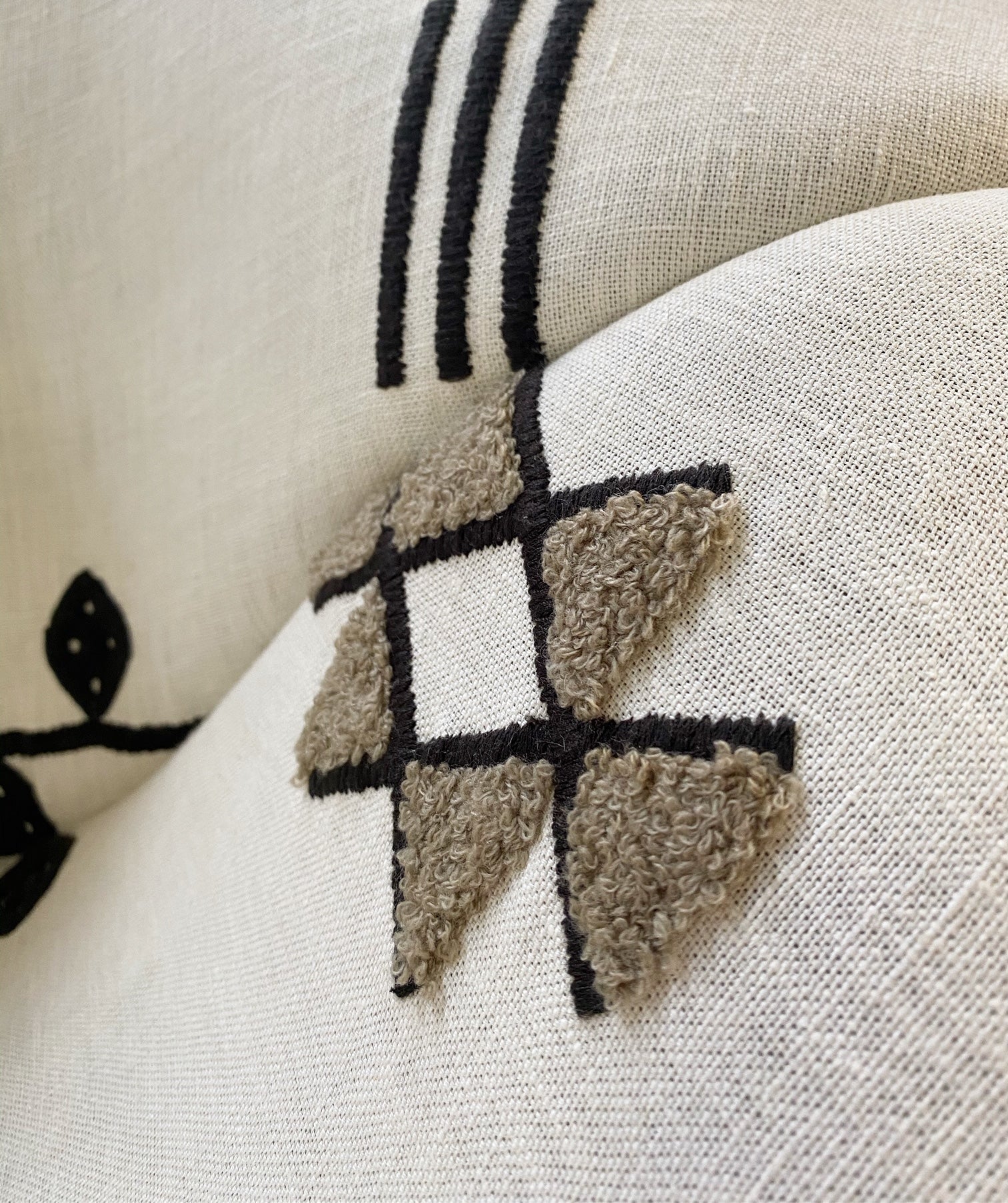 Diamond Chairs in Schumacher Embroidered Linen - FORSYTH