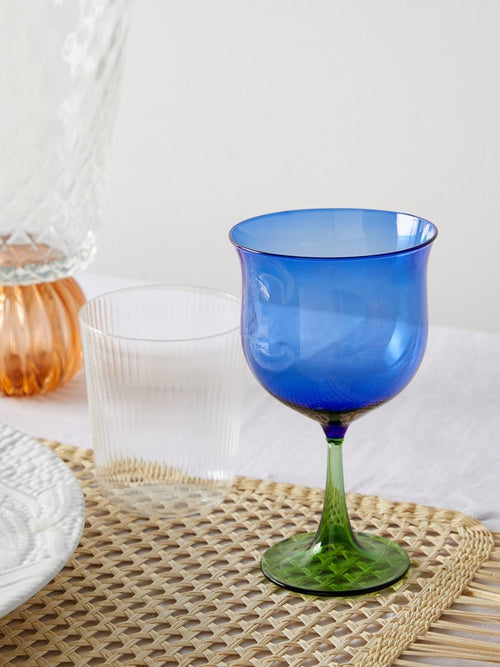 Cosimo Wine Glasses, Blue-Green, set of 4