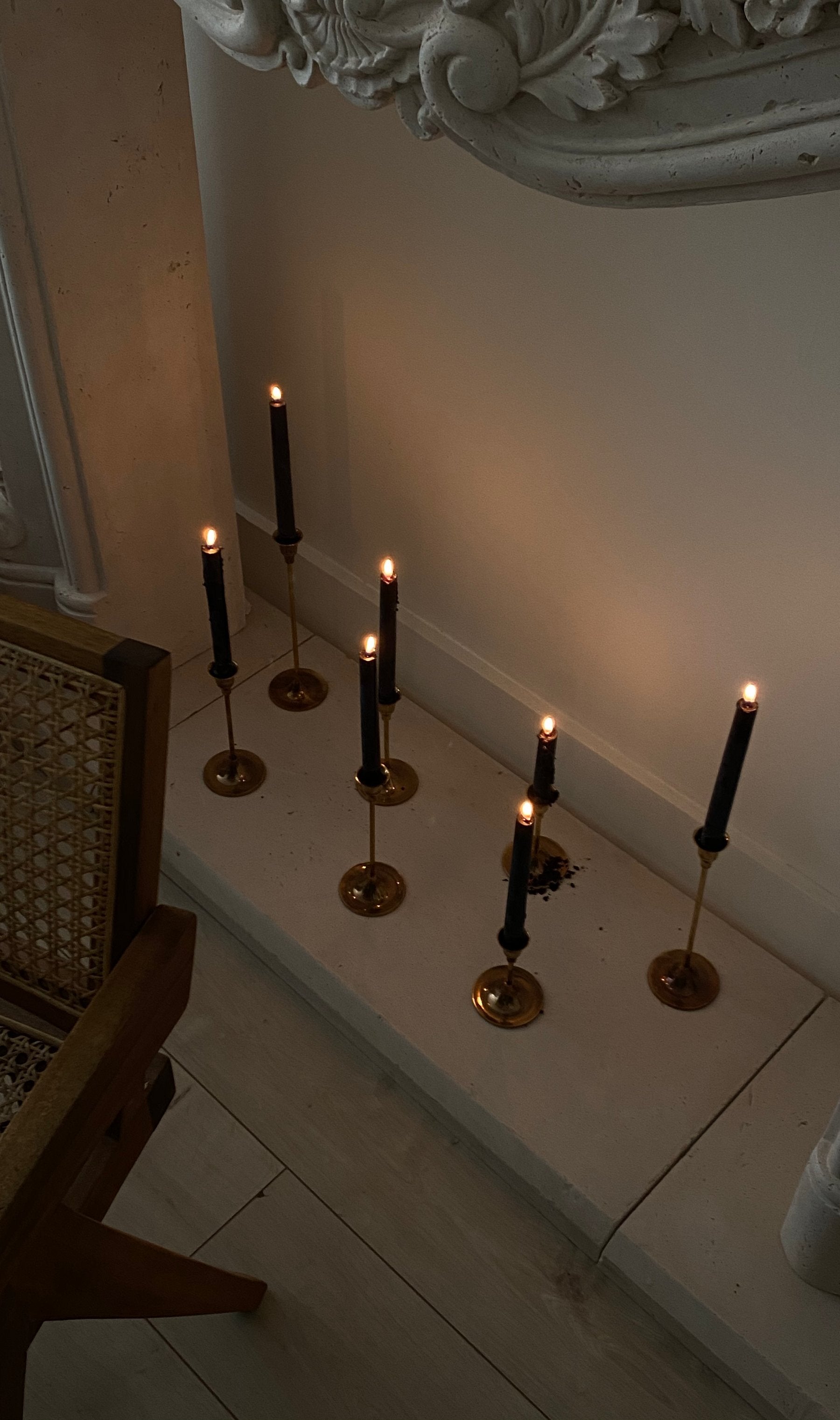 Dinner Candles, Pair - Black