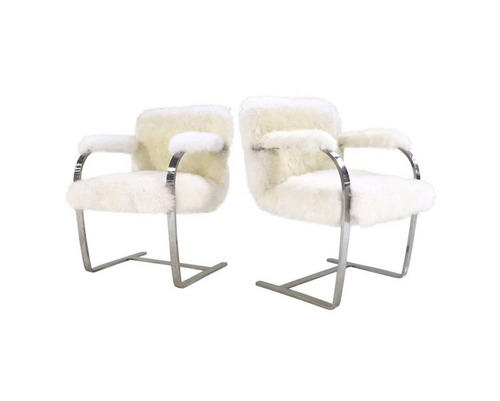 Brno Chairs in New Zealand Sheepskin, pair - FORSYTH