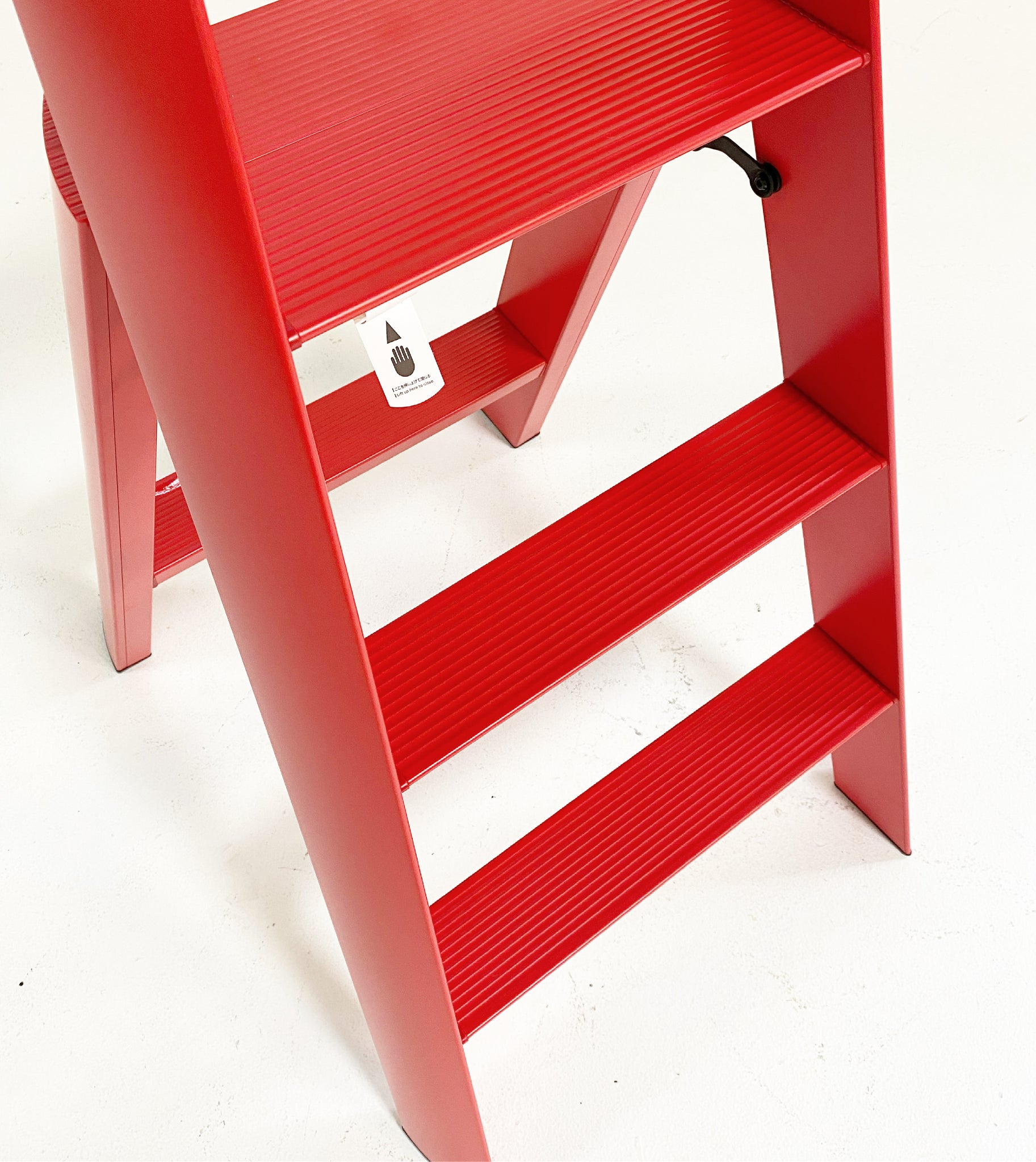Lucano Wide 3-Step Ladder - Red