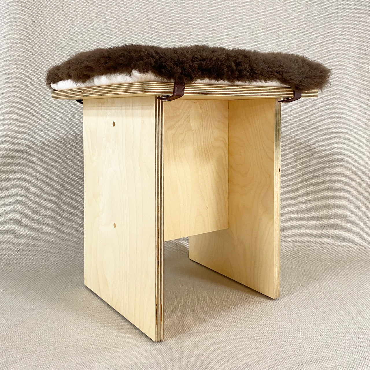 Waka Waka Stool with Bison Hide Cushion