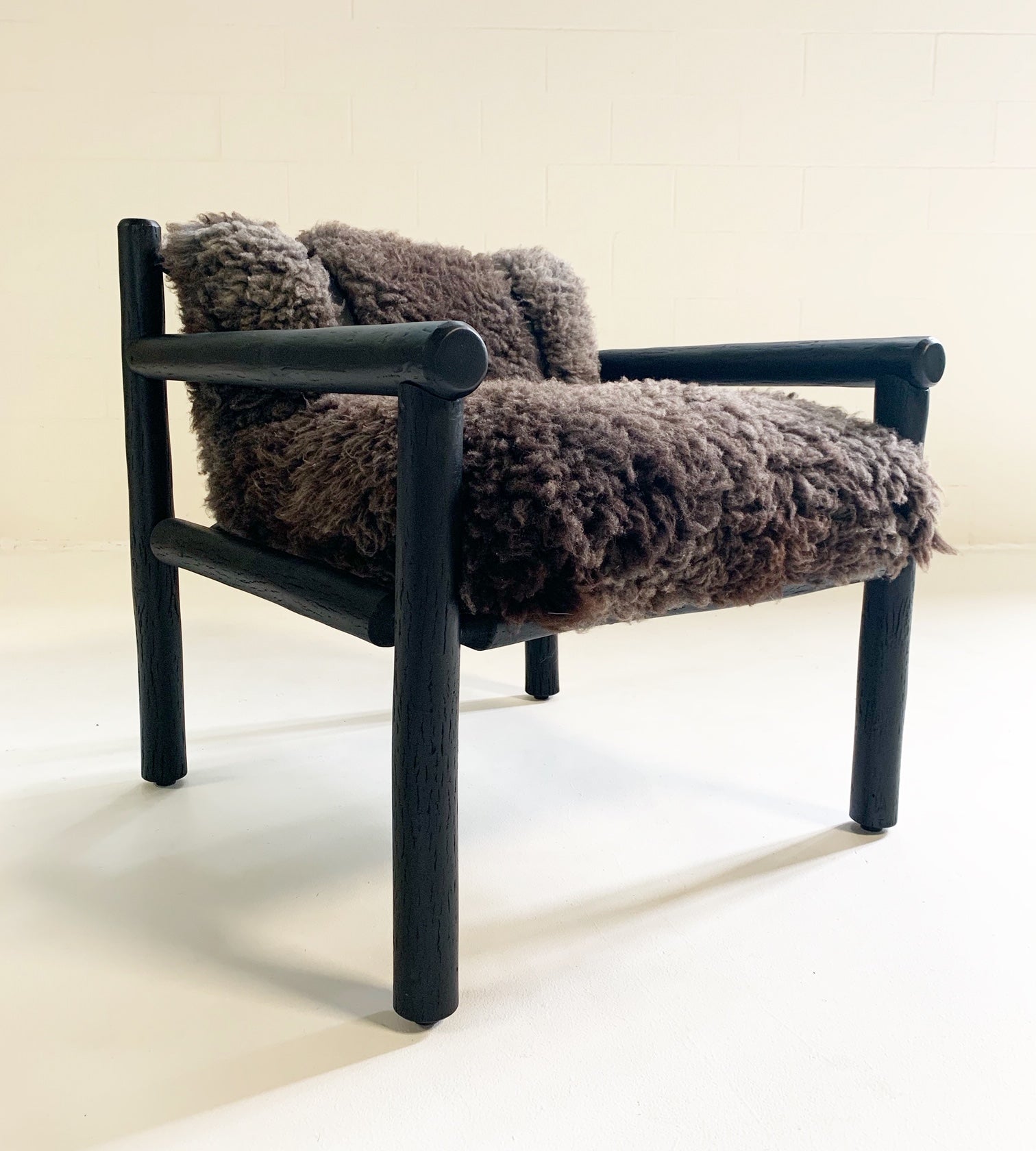 Black Butte Chair and Ottoman with Sheepskin Cushions - FORSYTH
