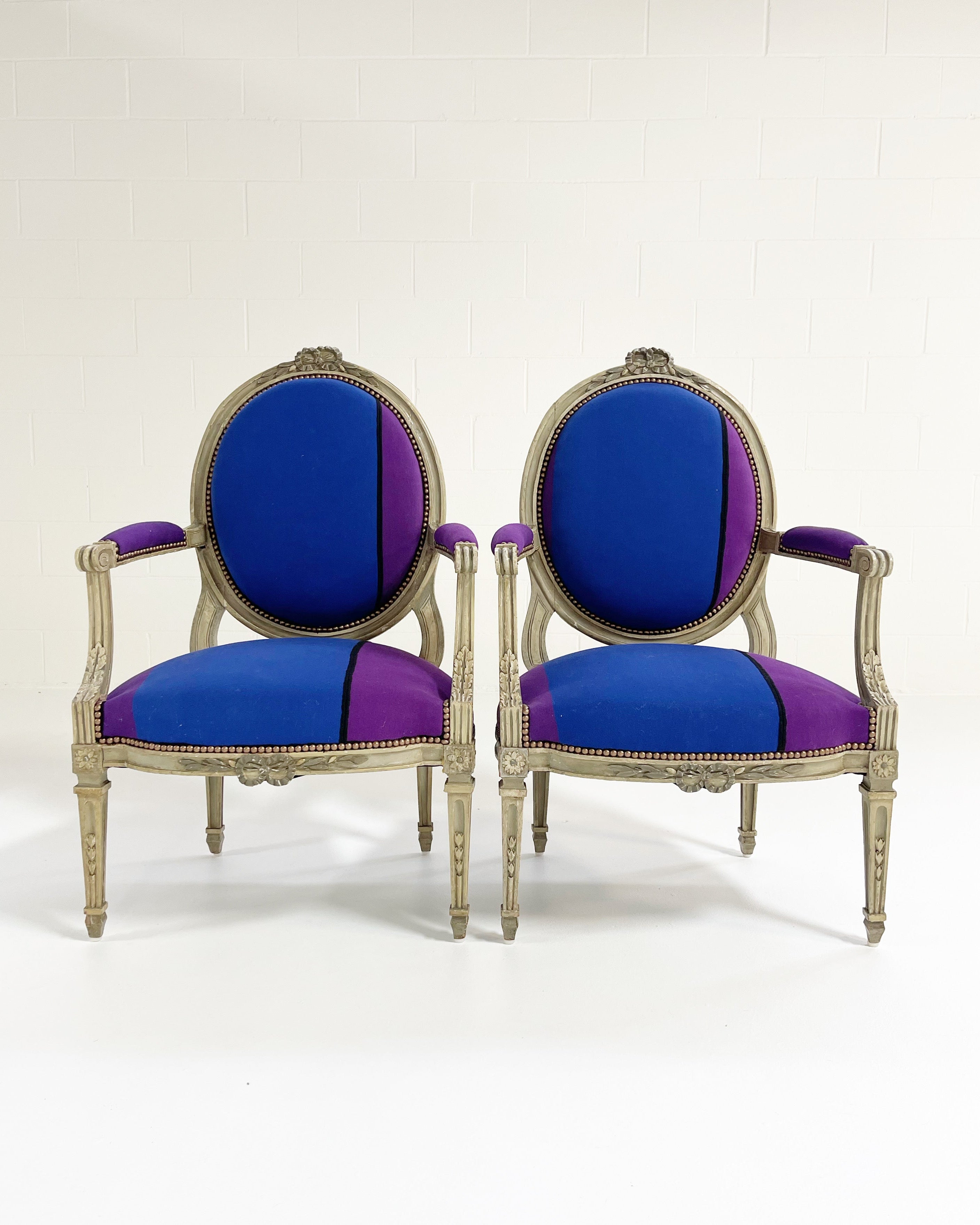 18th Century Louis XVI Fauteuils in Colville Cristobal Cotton - FORSYTH