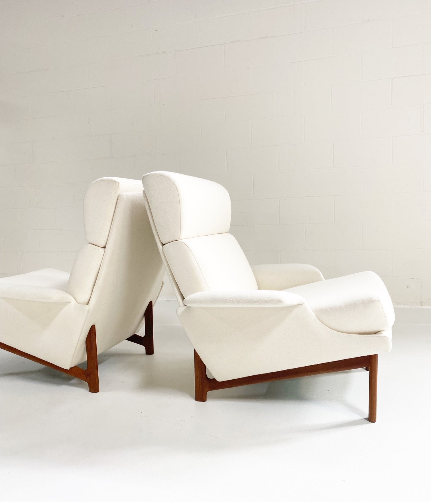 Adam Chairs in Wool Felt, Pair