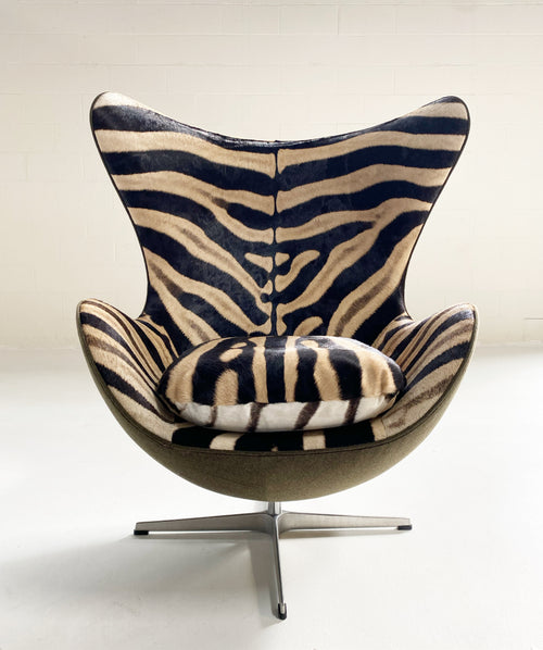 Bespoke Egg Chair and Ottoman in Zebra