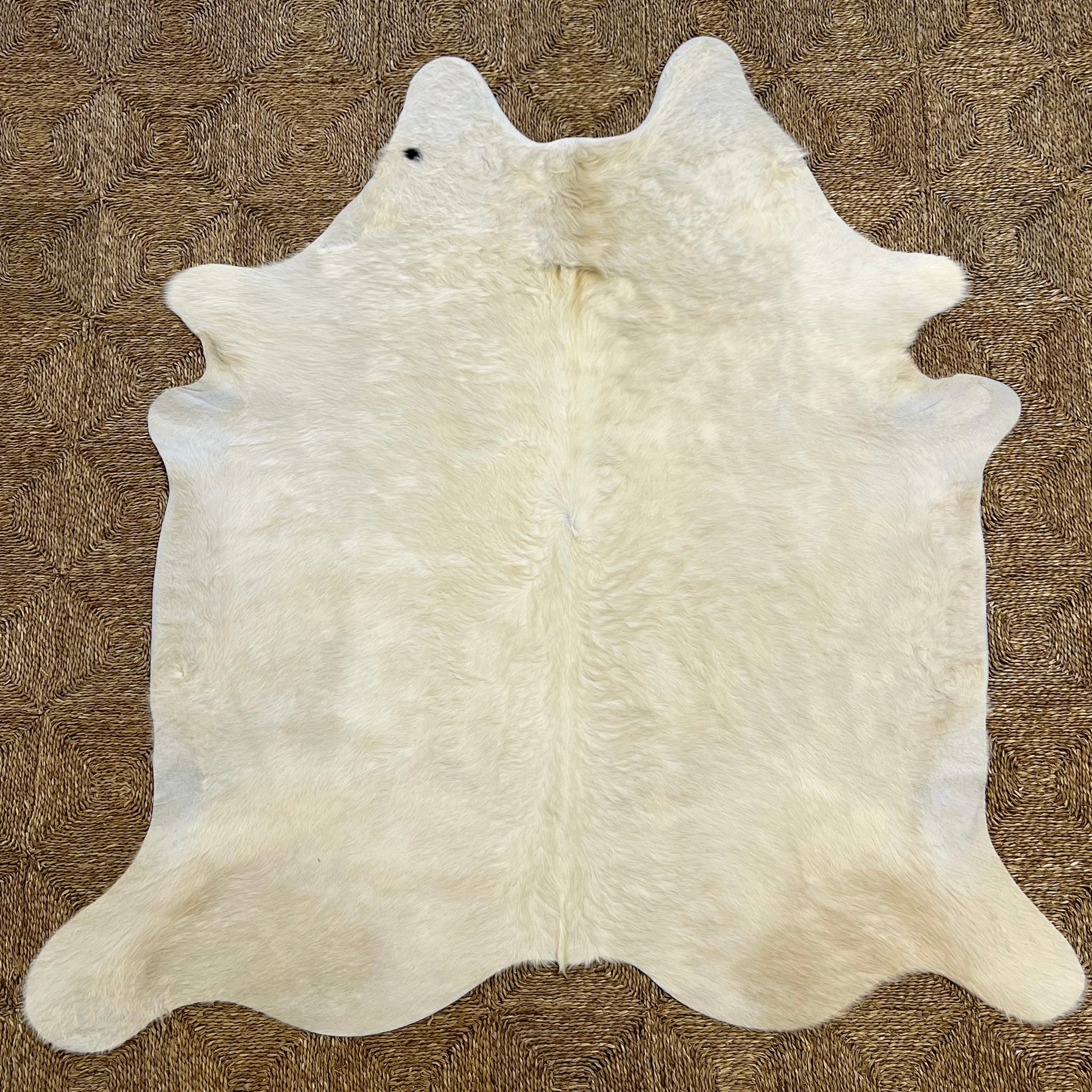 Brazilian Cowhide Rug, Ivory, No. 15