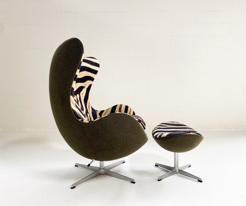 Bespoke Egg Chair and Ottoman in Zebra