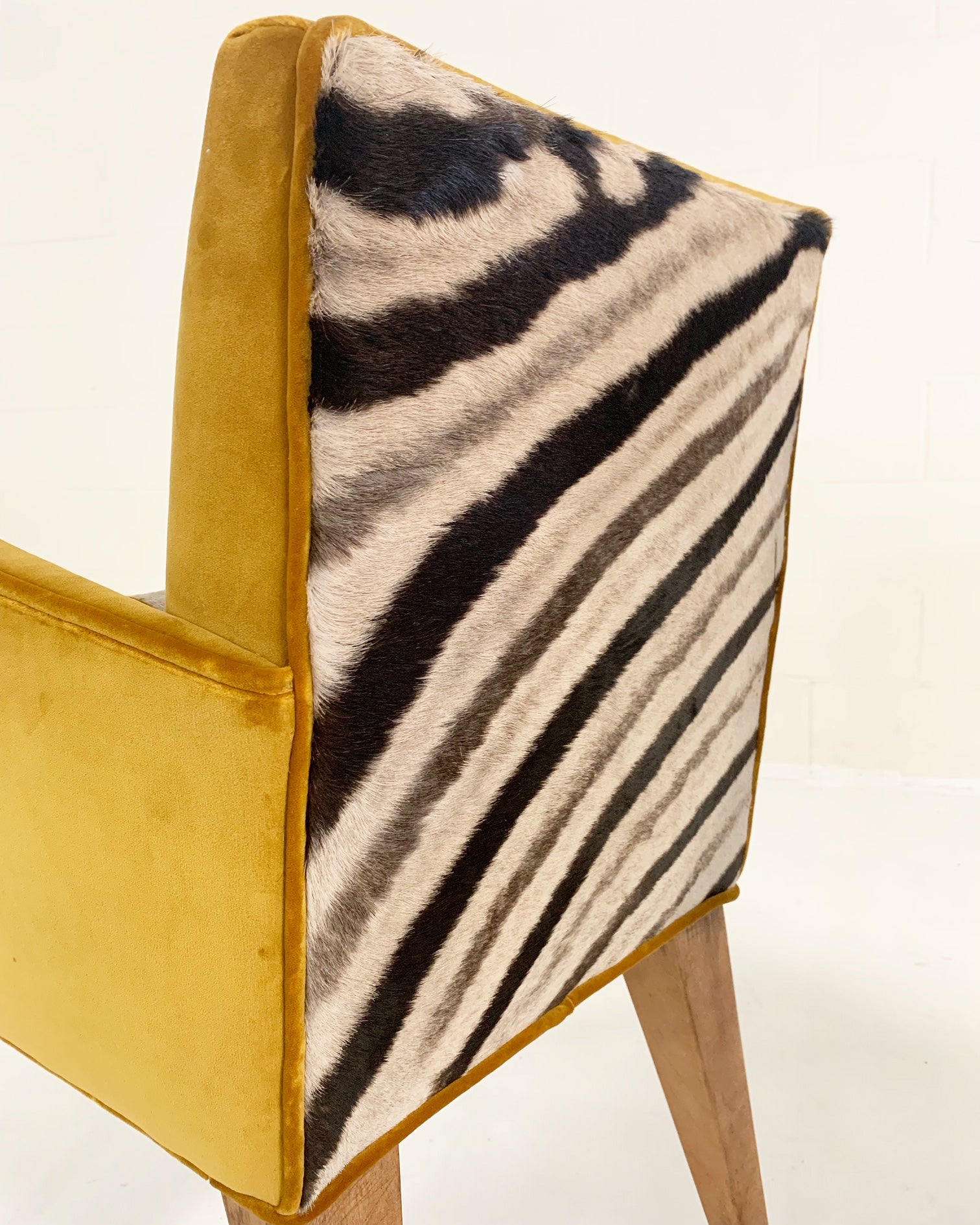 Mexican Modernist Chairs in Loro Piana Velvet and Zebra Hide, pair - FORSYTH