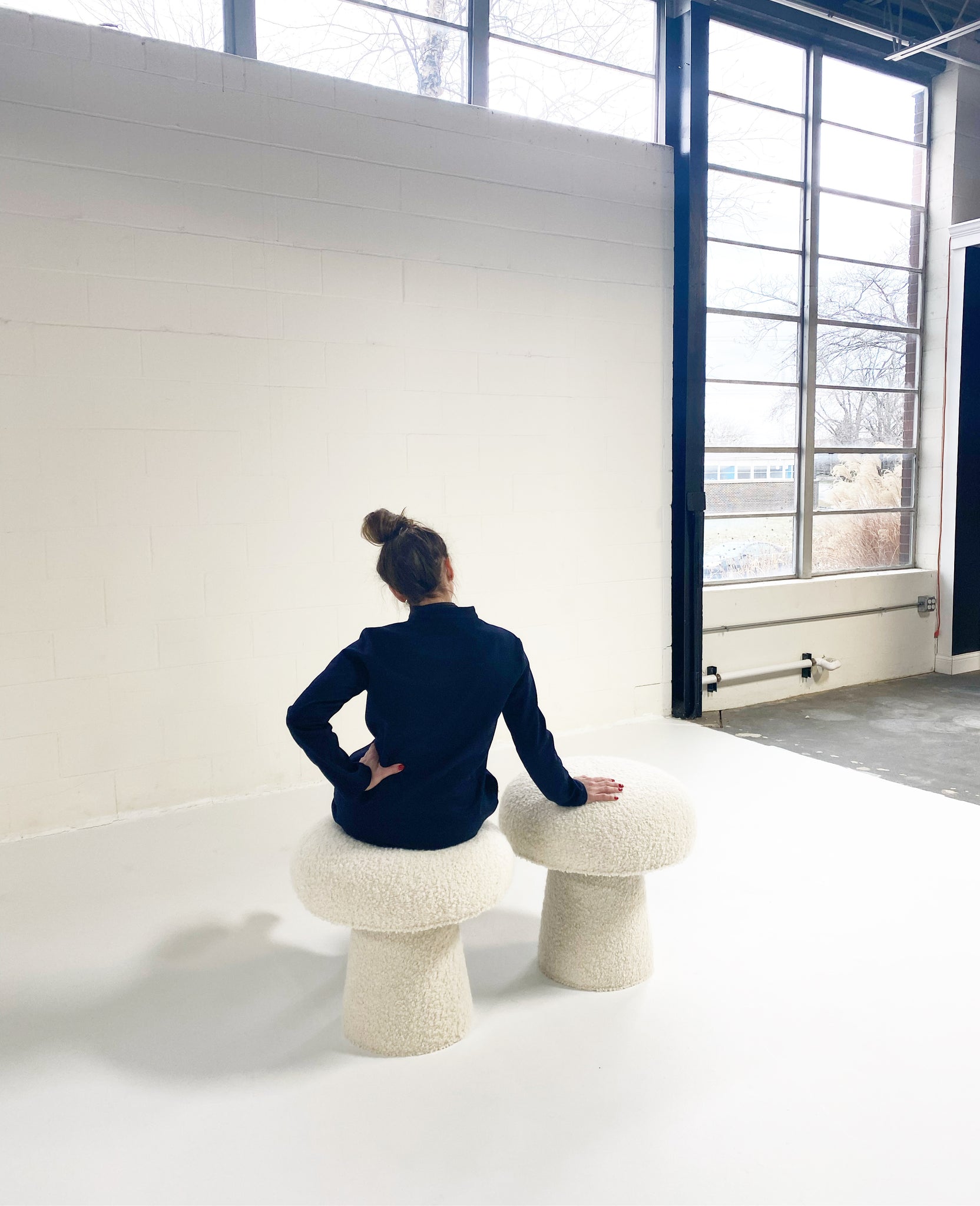 The Forsyth Mushroom Pouf in Boucle