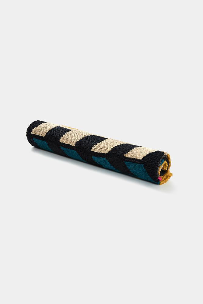 Arrow Stripe Jute Mat - Mustard