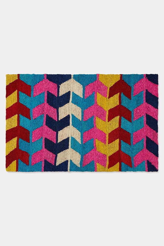 Arrow Stripe Jute Mat - Blue