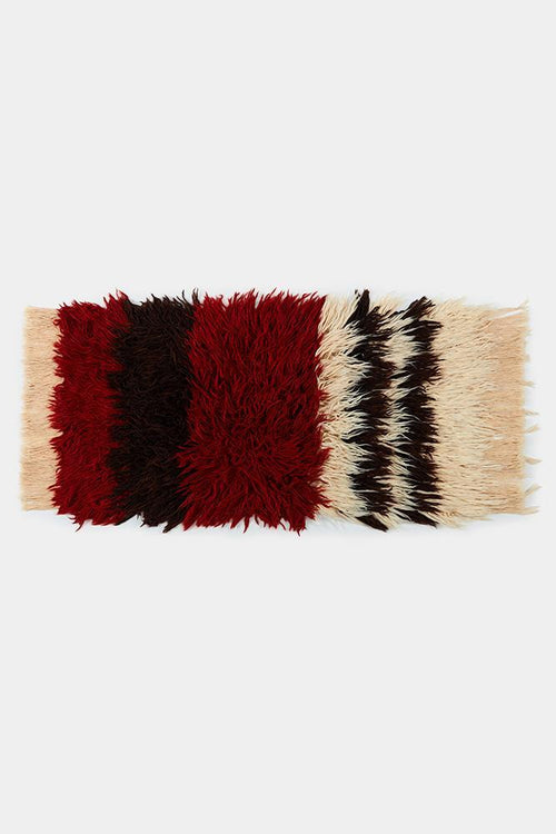 Super Shaggy Rug - Maroon and Ivory