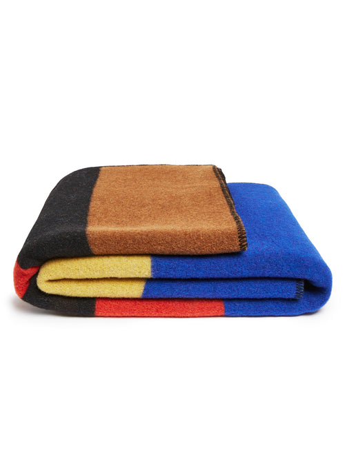 Stripe Wool Blanket Blue FORSYTH