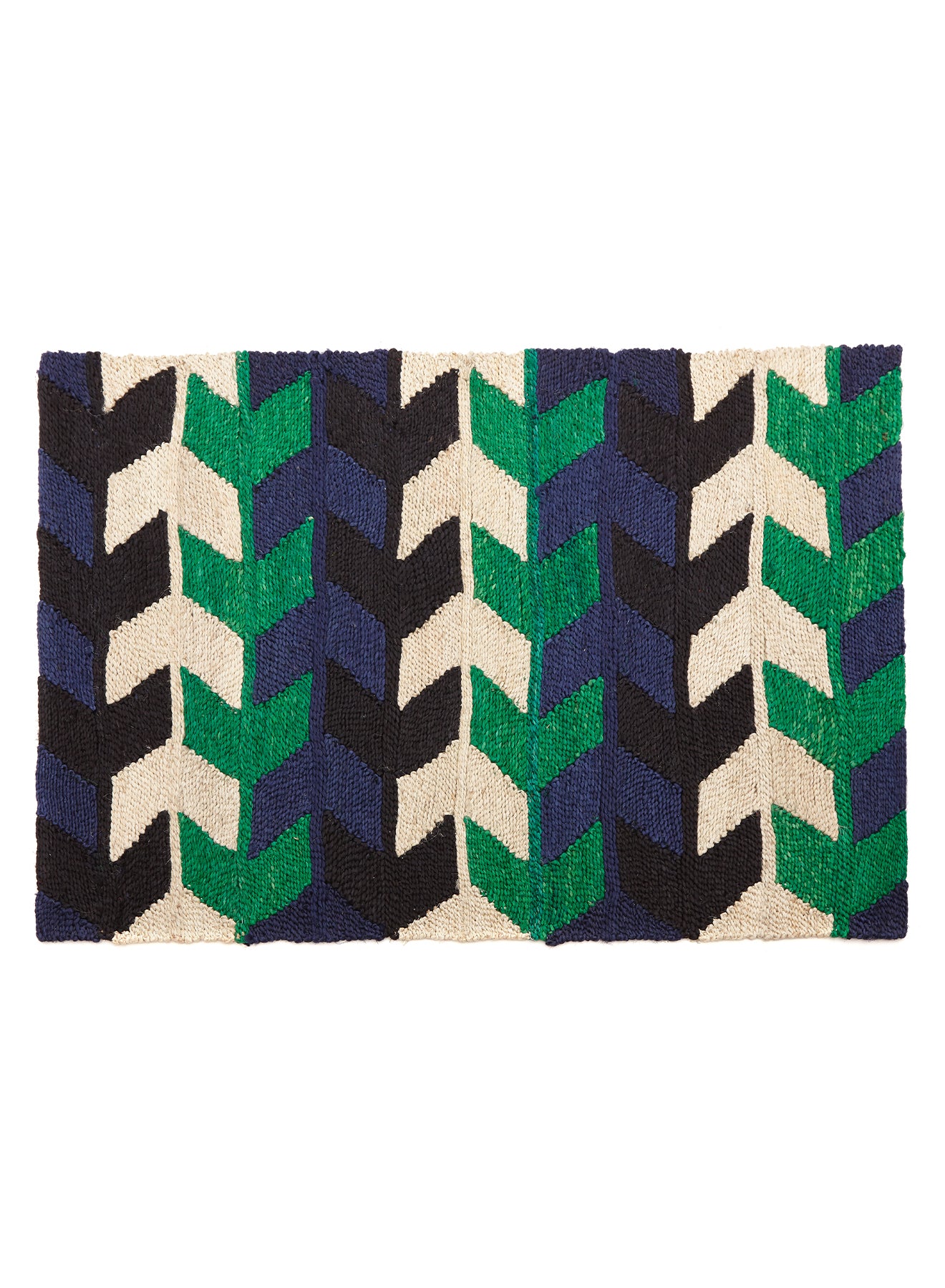 Arrow Stripe Jute Mat - Green