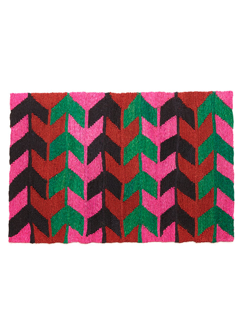 Arrow Stripe Jute Mat - Pink