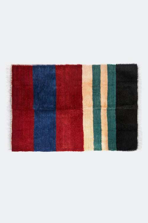 Stripe Mohair Rug - Bordeaux