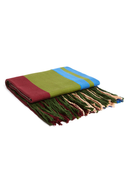 Cristobal Throw - Olive and Bordeaux