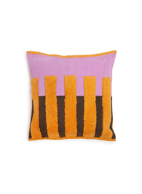 Bauhaus Cushion - Brown, Orange, and Lilac