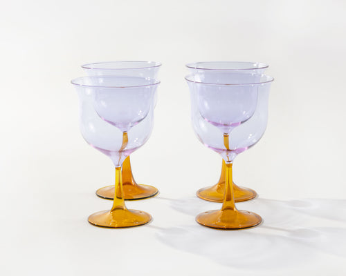 Cosimo Wine Glasses, Violet-Amber, set of 4