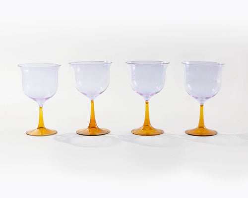 Cosimo Wine Glasses, Violet-Amber, set of 4