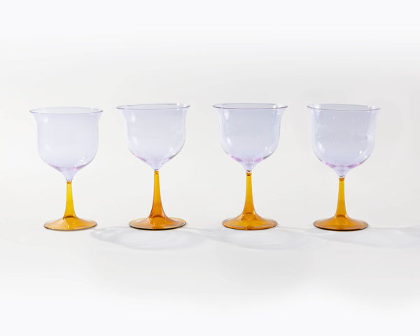 Cosimo Wine Glasses, Violet-Amber, set of 4