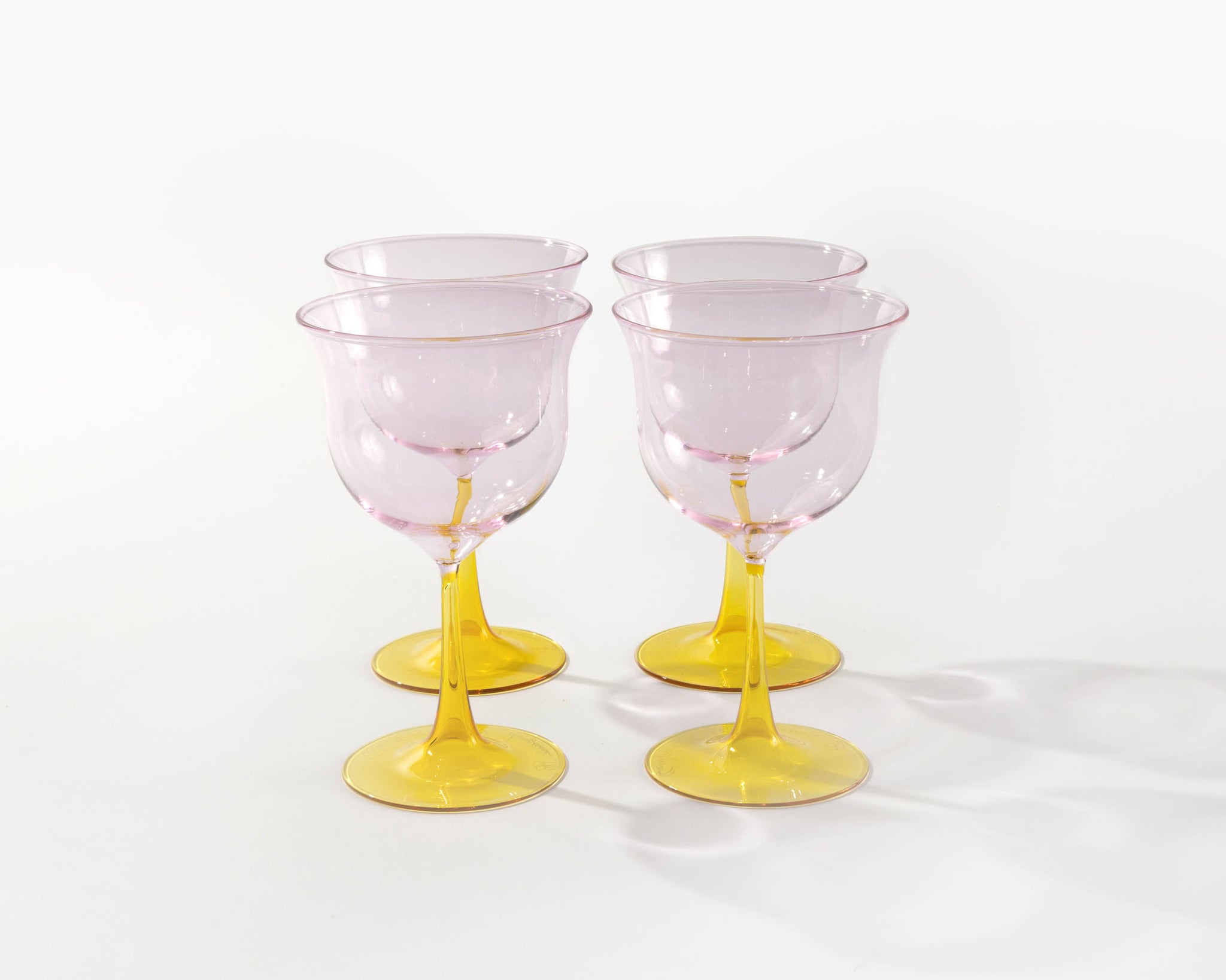 Cosimo Wine Glasses, Pink-Yellow, set of 4