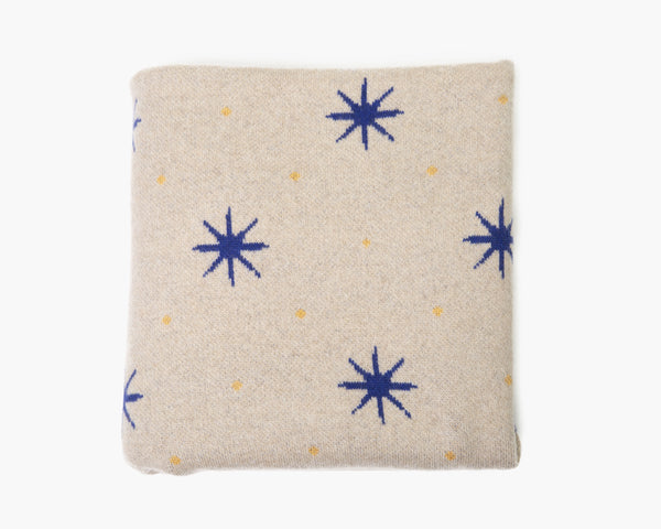 Stars Blue Cashmere Blanket