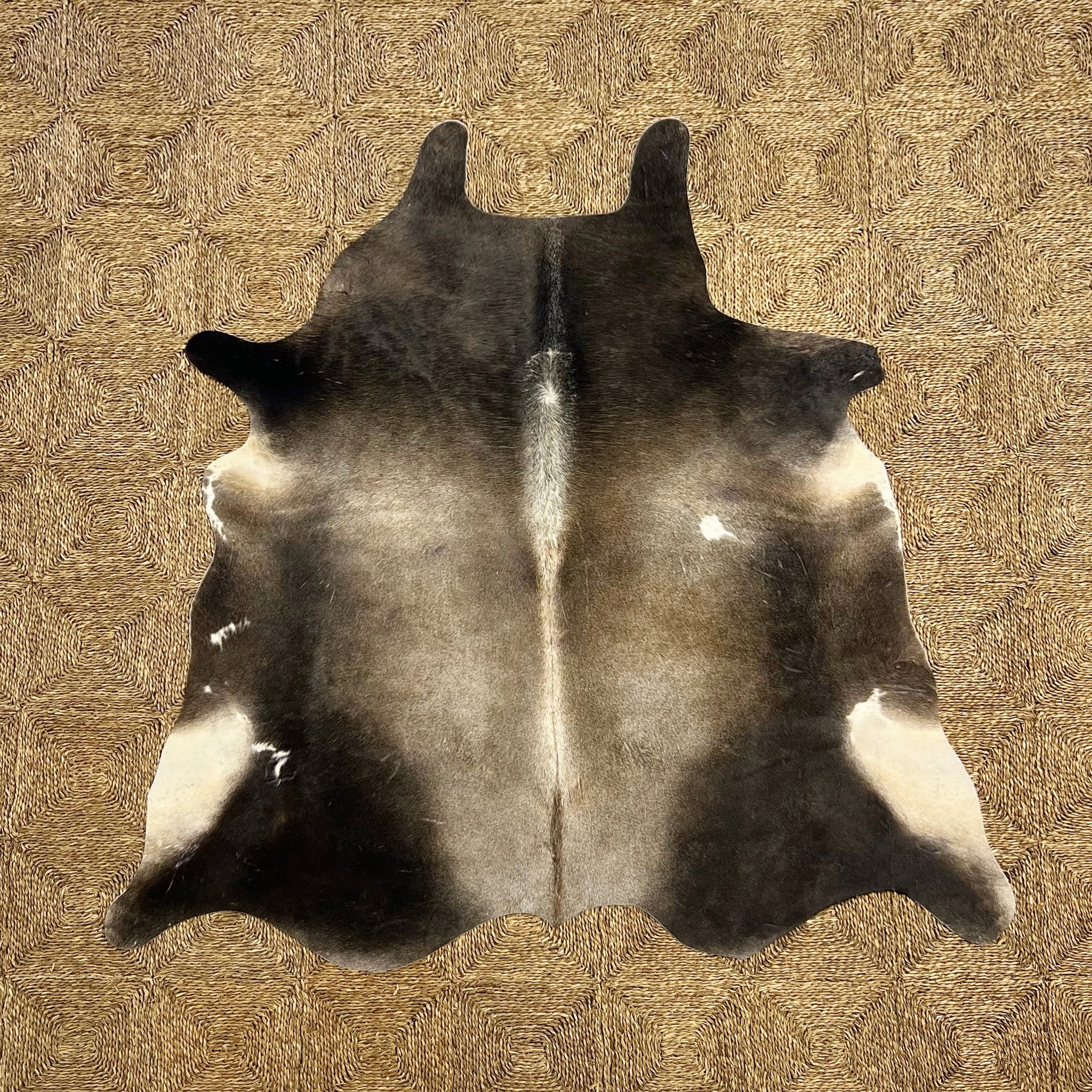 Brazilian Cowhide Rug, Salt and Pepper Brown, No. 7